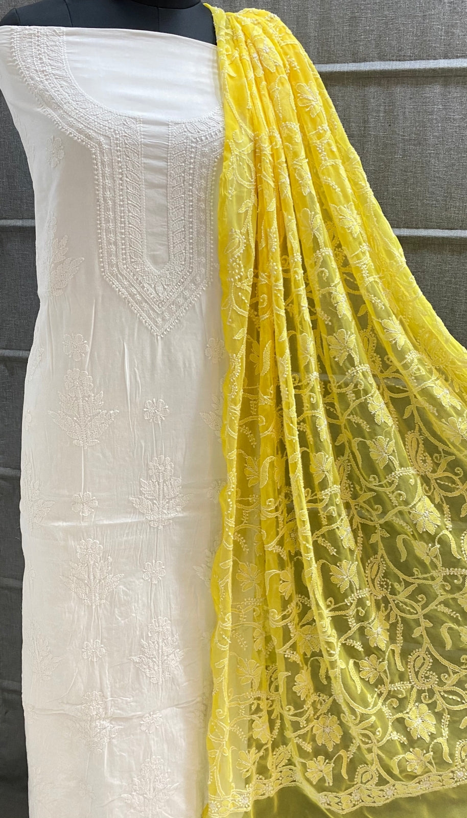 Chikankari Dresses Online | Hand-Embroidered Cotton Dress Material